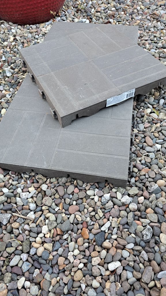 image for Klikstrom Angara Composite deck tiles 40x40cm grey, unused