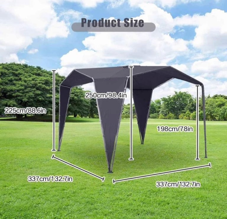 YOONZEE Gazebo, Heavy Duty Garden Gazebo Sunshade Shelter With Powder-Coated Steel Frame waterproof