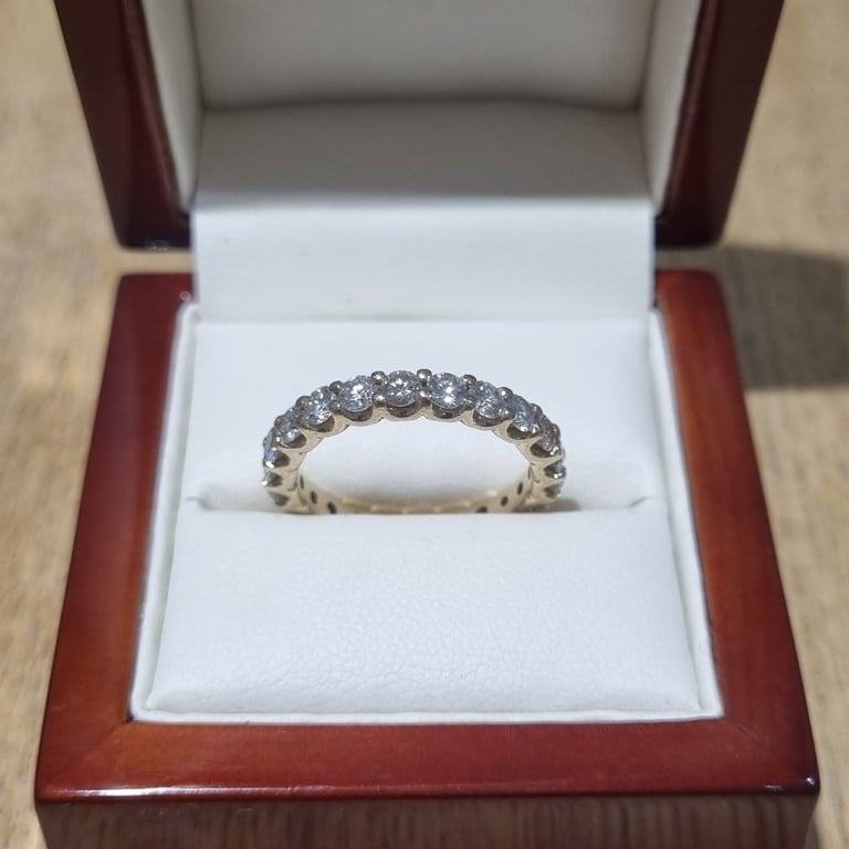 Gold 14ct Diamond full Eternity ring. 
