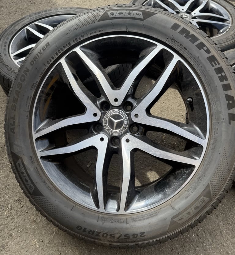 SET OF 4 MERCEDES BENZ ALLOY WHEEL RIM BLACK DIAMOND A1564010100 TYRES RIMS
