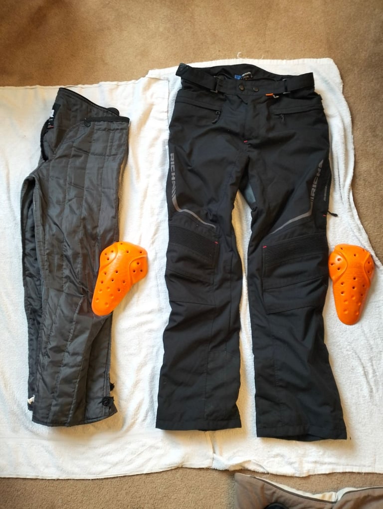 Richa Colorado Mens Waterproof Motorcycle Trousers - Regular Leg Black L 34" W