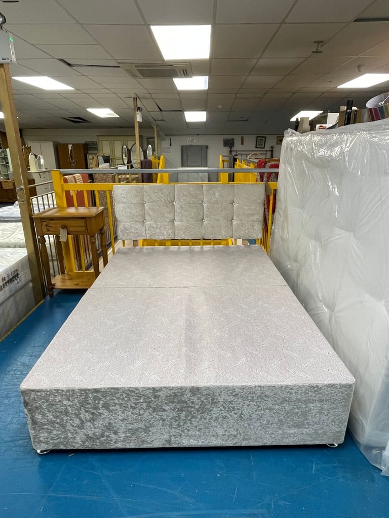 image for Silver Crushed Double Bed Base TCL Reuse 100075