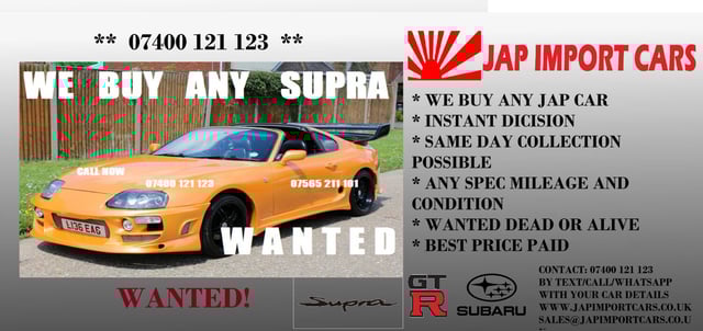 1995 Toyota Supra Turbo 3dr Auto Hatchback Petrol Automatic