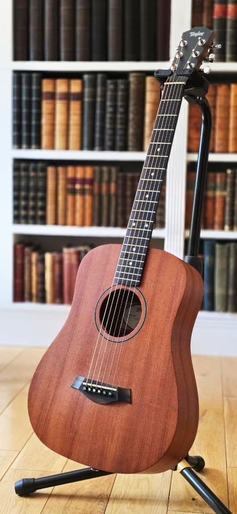 Taylor BT2 guitar with gig-bag in lovely condition with rich sound.