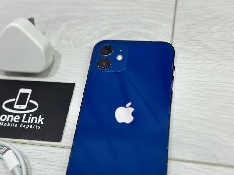 📱Blue Apple iPhone 12 64GB Unlocked All Networks 🔋 %90 + Warranty 🍎 - P962