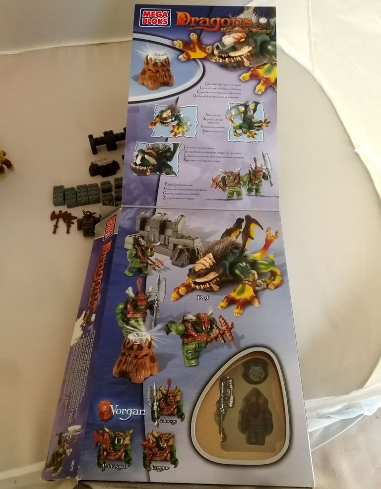 Mega Bloks Dragons Krystal Wars 9873 Vorgan Attack With Extra Vorgan Figure