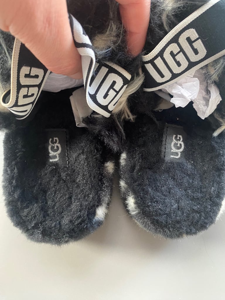 UGG fluffy platform slippers in size UK5 VGC