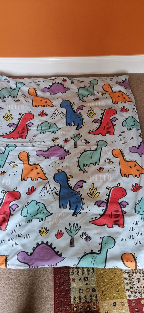 image for ONE COT QUILT WITH DINOSAUR QUILT COVER. EXCELLENT CONDITION.