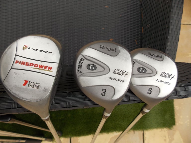 Mens Right Handed Regal Pro Orbit Golf Club Set + Bag and Trolley