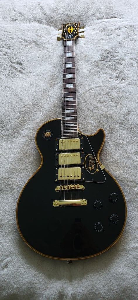 image for LES PAUL THE BLACK BEAUTY THE ULTIMATE ROCKERS PLAYABLE MAN CAVE WALL ART