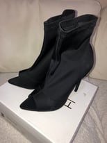 Size 5 Black Lycra feel heel / shoes (open toe)