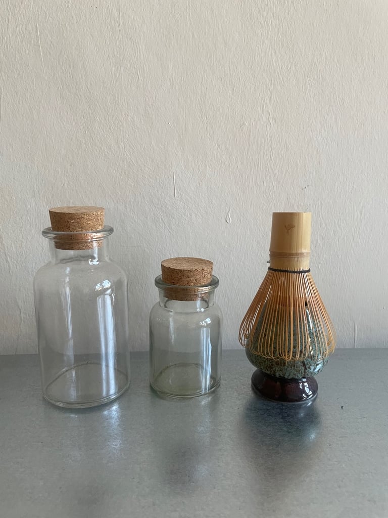 image for Matcha whisk tea jars glass ceramic mid century