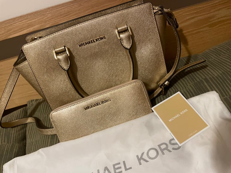 Gold large Michael Kors bag and purse. BRAND NEW & GENUINE | in  Kirkby-in-Ashfield, Nottinghamshire | Gumtree