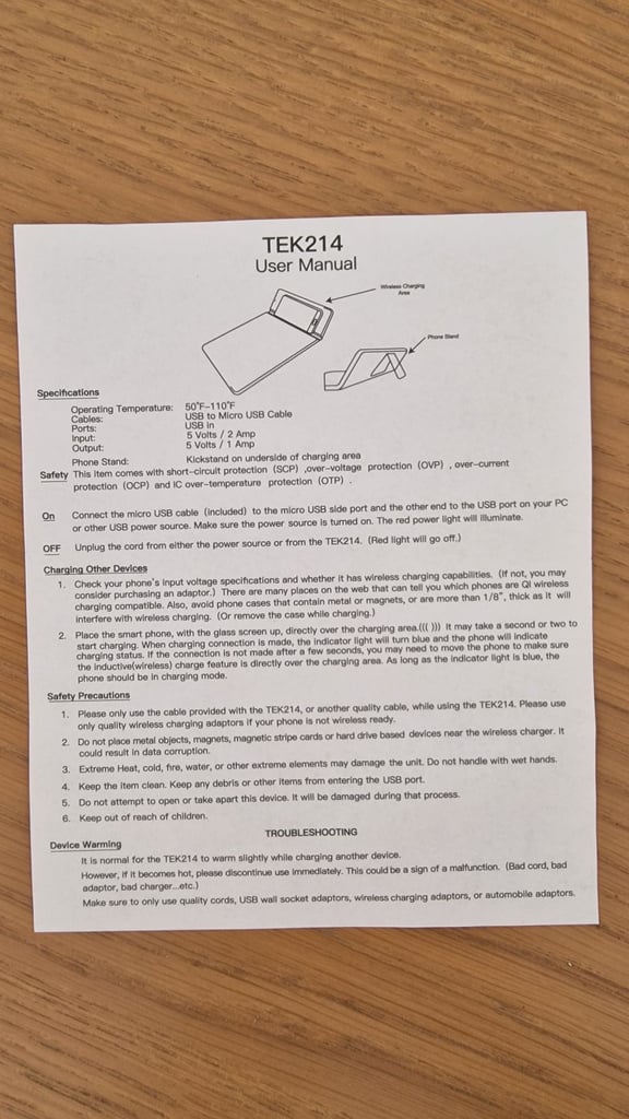 New Microsoft Branded TEK214 QI Wireless Charging Phone Stand
