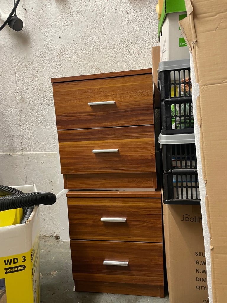 Dark woood teak bedside tables 