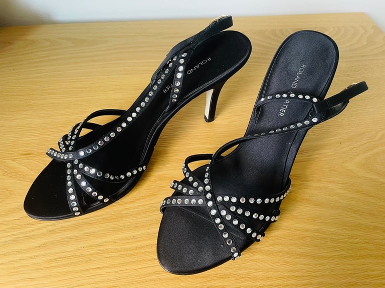 image for Roland Cartier Black Diamente Sandals Size 6