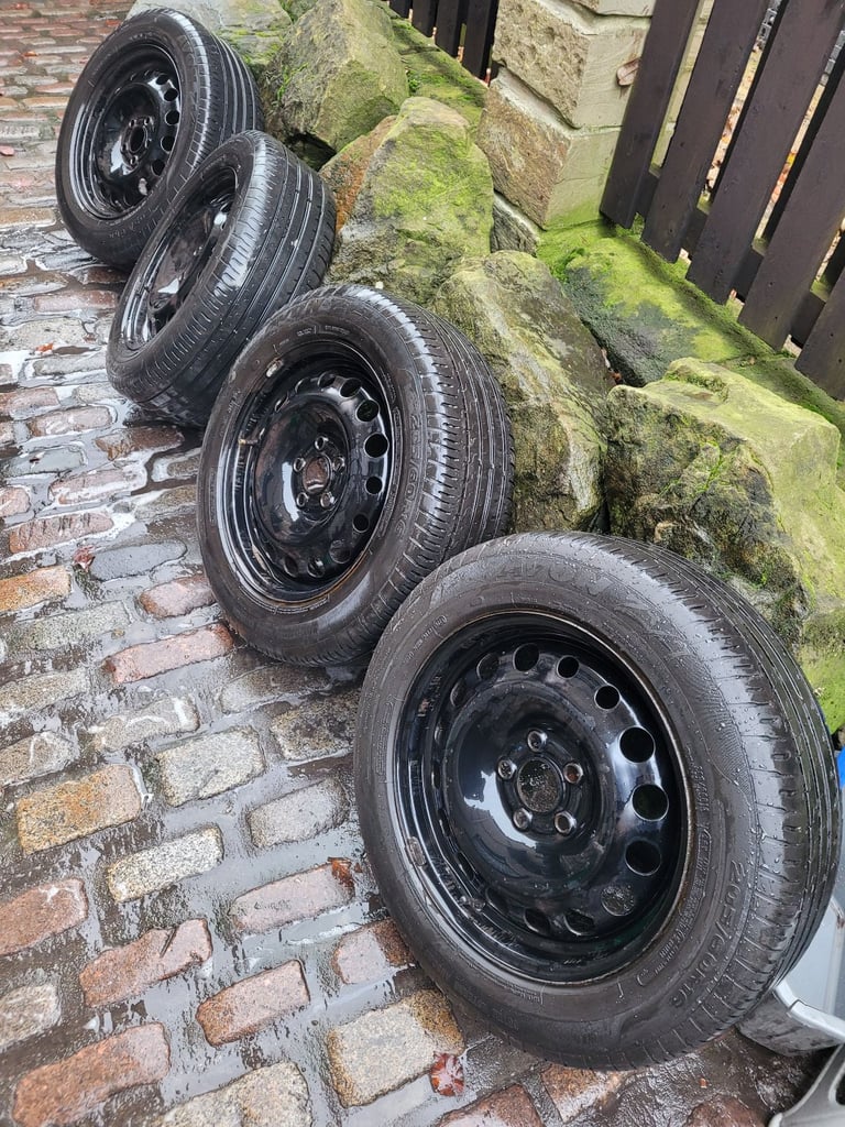 image for 3x matching nexen 205 65 16c tyres on ford transit connect 5 stud rims