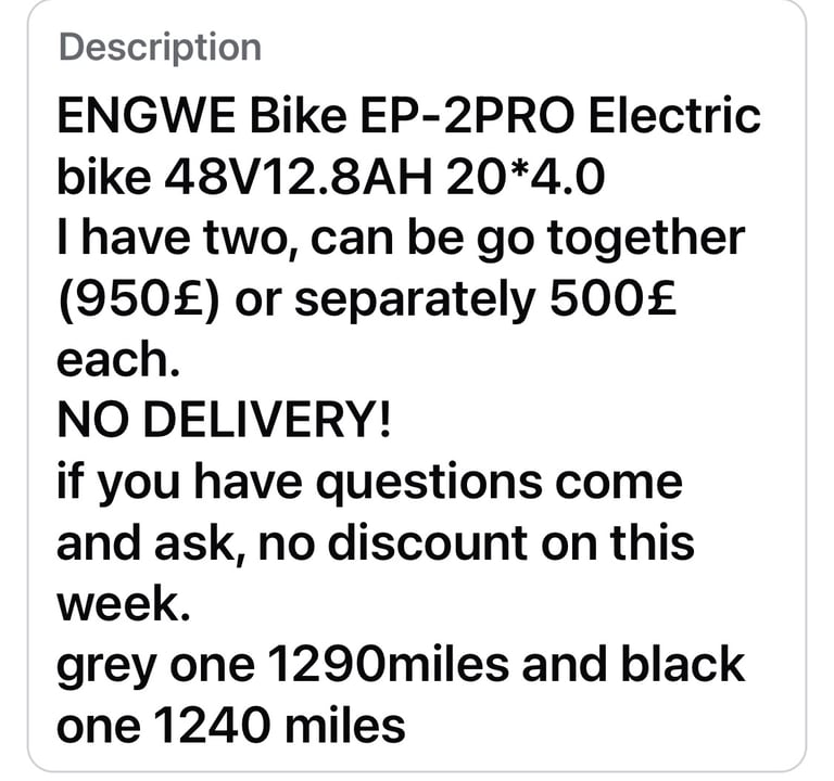E bike ENGWE 
