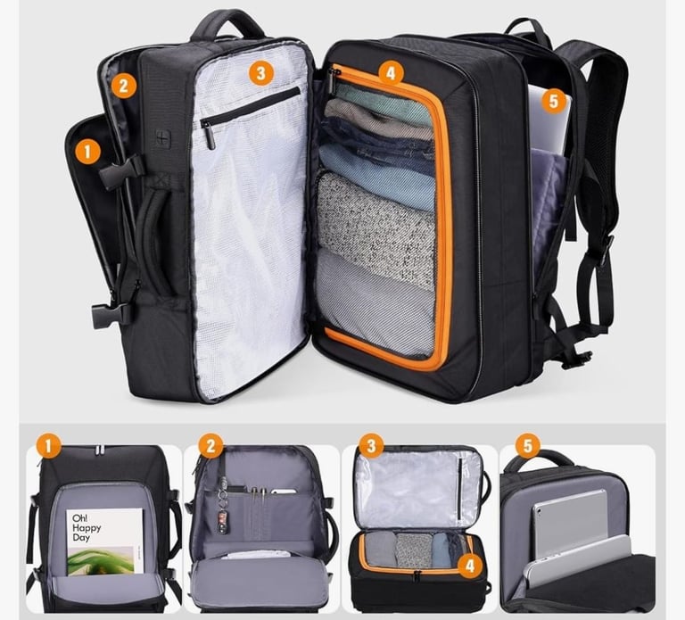 HOMIEE brand new never use. Cabin Bags 22x16x8inch for Ryanair Underseat Carry-ons Backpack