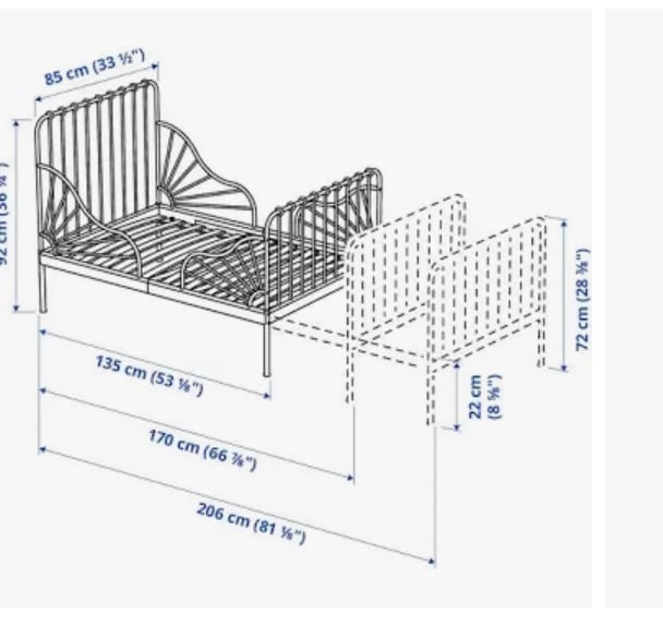 image for IKEA ext bed 80x200 bed without mattress 