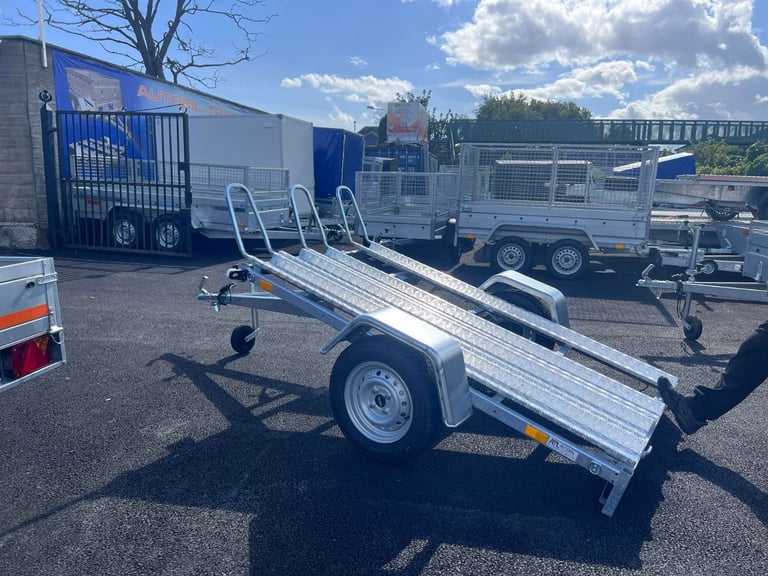 image for Brand New 2m x 1,25m Single Axle Motorbike Trailer 750KG Un Braked