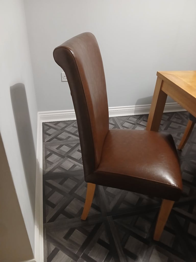 Oak dining table and chairs