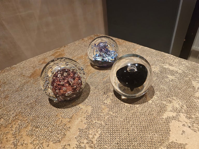 image for 3x paperweights made out of glass