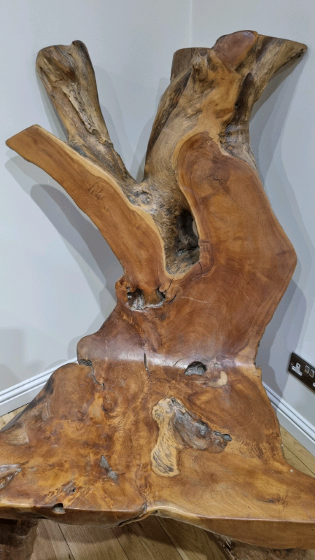 Hand Carved, Heavy, Solid, Wooden Statement Chair
