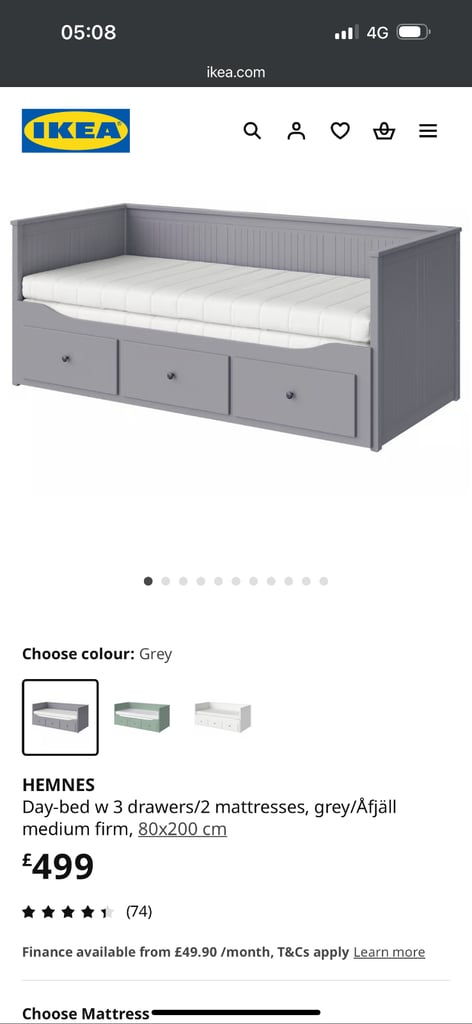 IKEA Hemnes day bed in grey