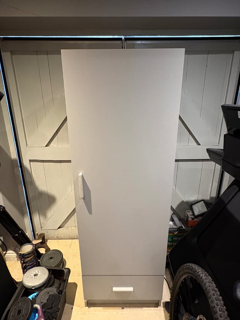 Grey wardrobe with drawer