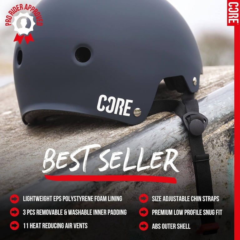 image for Core Protection Helmet Skate Bmx Bike Mtb Roller Derby Scooter size Xs small 