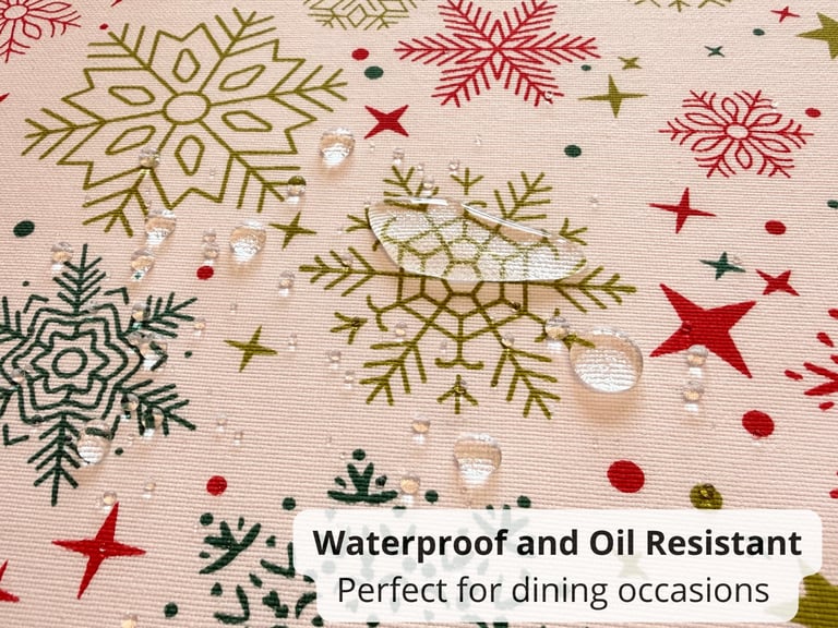 Eujenia’s Home Waterproof Christmas Tablecloth 180x200 cm Rectangular Cotton Handmade