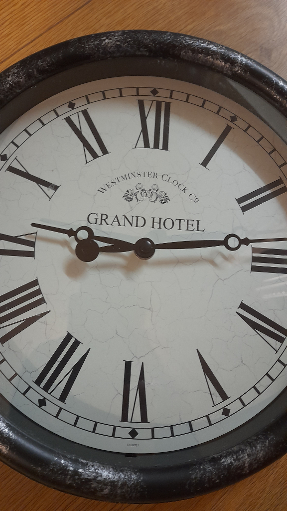 Westminster Clock co. Grand Hotel wall clock 30cm in Shrewsbury