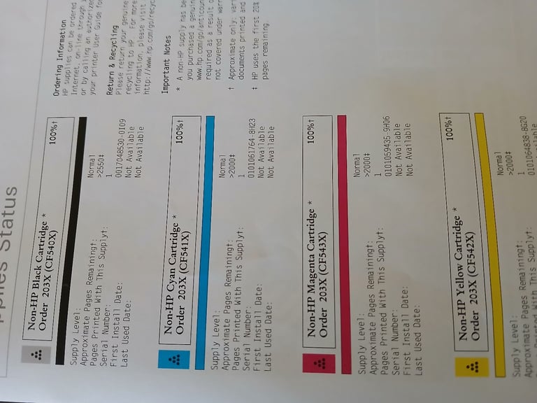 HP Laserjet m254nw printer