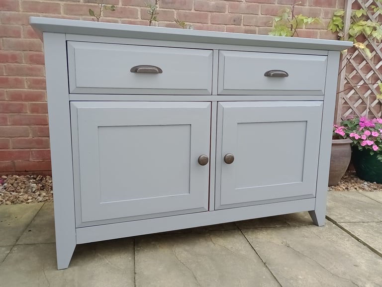 Oak Sideboard Cupboard Drawer Hamilton Grey Large Refurbished 