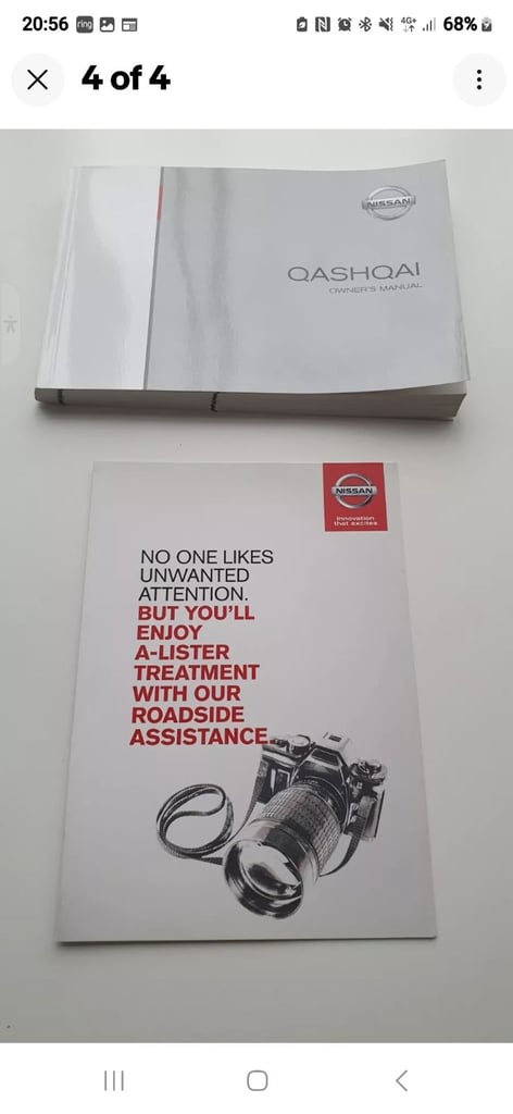 Genuine nissan qashqai 2014-2021owners manual