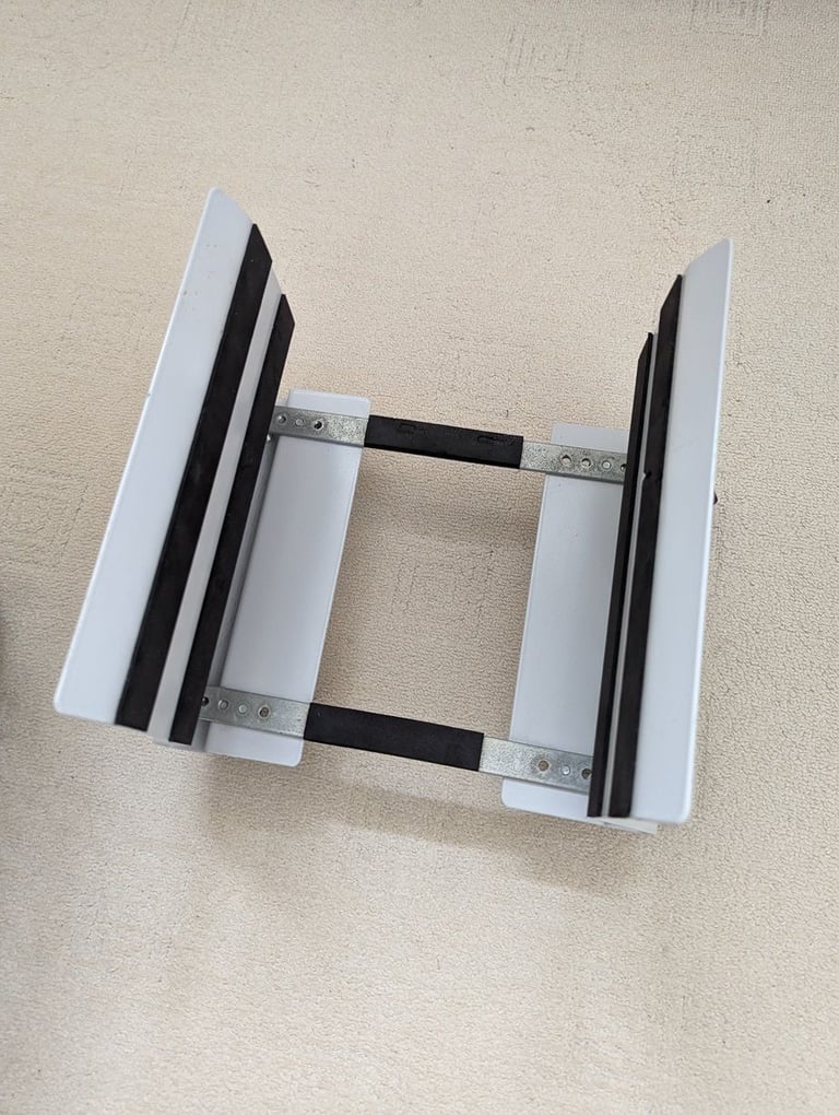 image for Metal PC holder on locking casters, with adjustments for different-size PC's