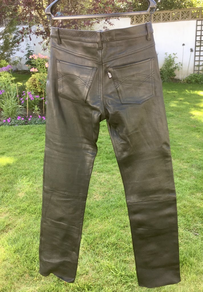 JTS Black Leather Motorcycle Trousers