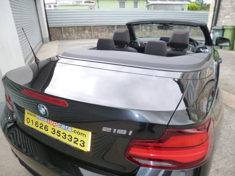 BMW 218i Sport AUTO Convertible 2019 Black 46000 miles one owner FSH Superb 