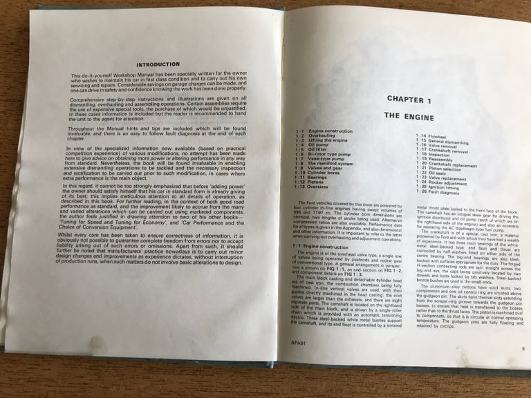 Workshop Manual for ford Anglia 105E 1959 - 1967