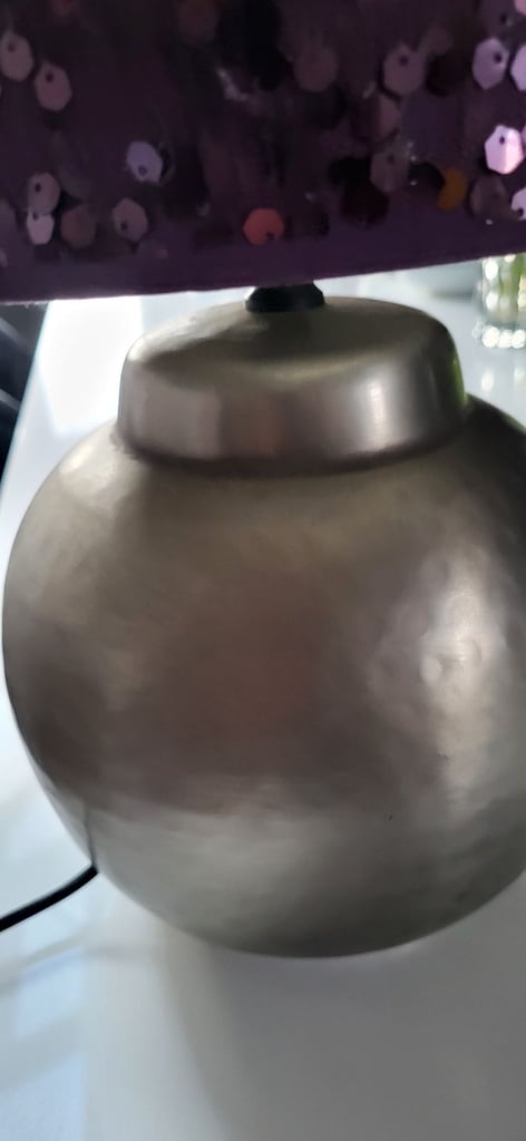 Brushed Chrome Hammered Lamp