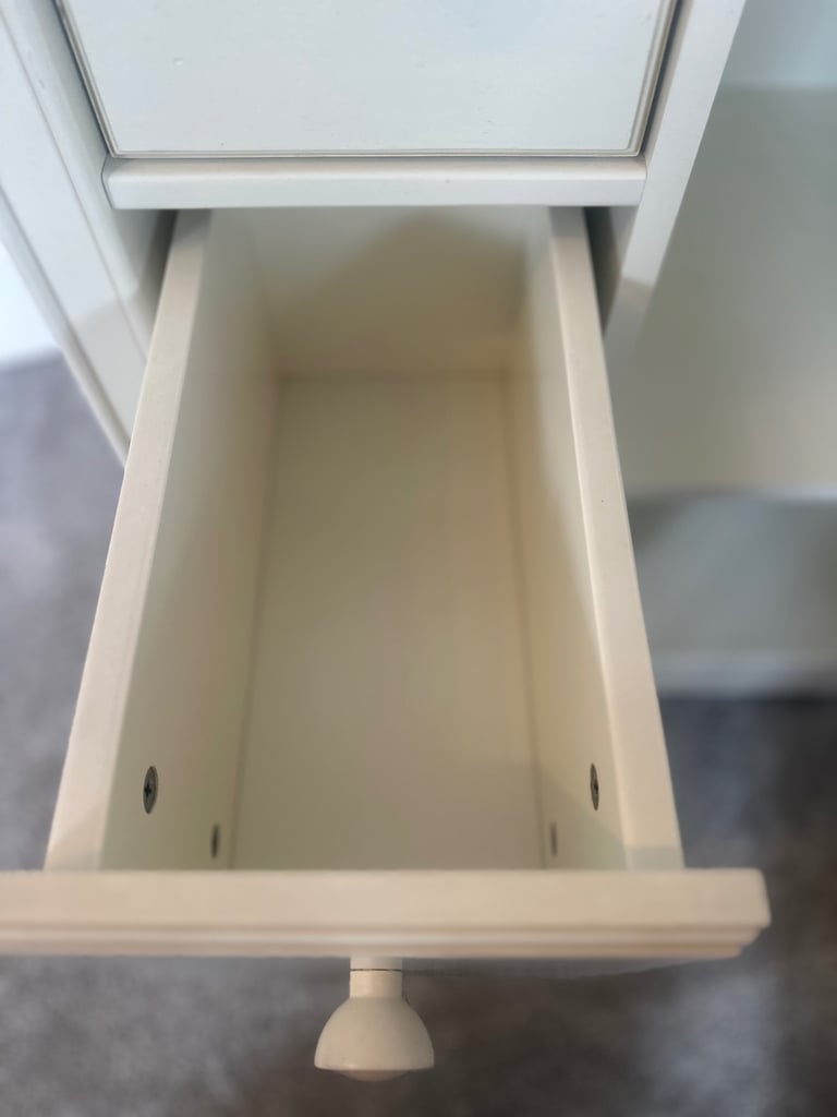 Mamas and papas 6 drawer one small wardrobe door chest of drawers solid wood cream 