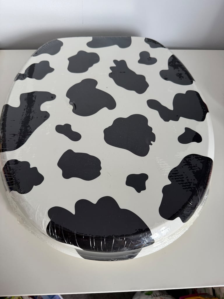 NEW Canberra cow skin patch pattern toilet seat