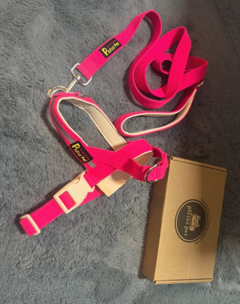 NEW Pets Purest Hot Pink Dog Harness Lead Size Small Set