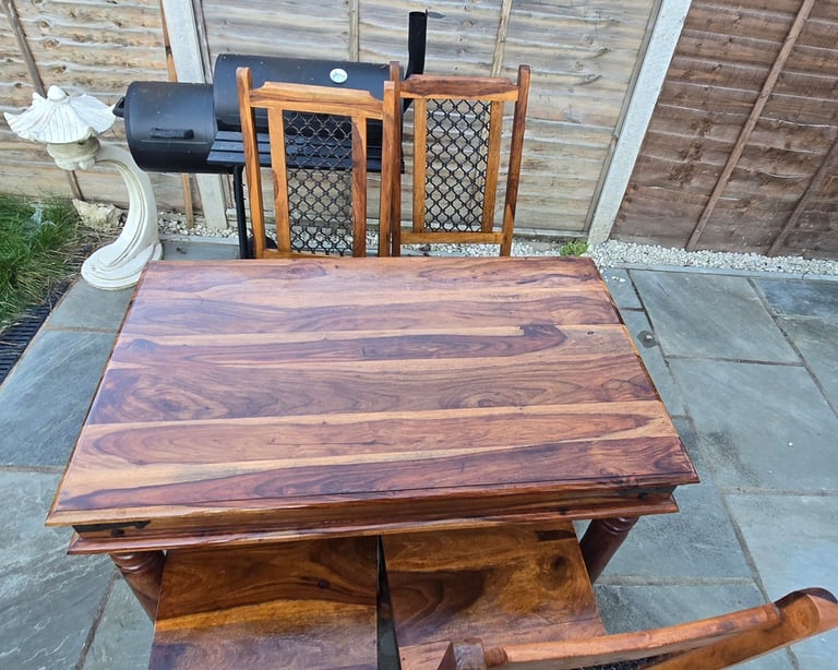 image for Solid wood table and chairs 