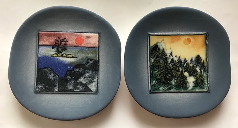 Helja Liukko-Sundstrom two wall plaques 11cm