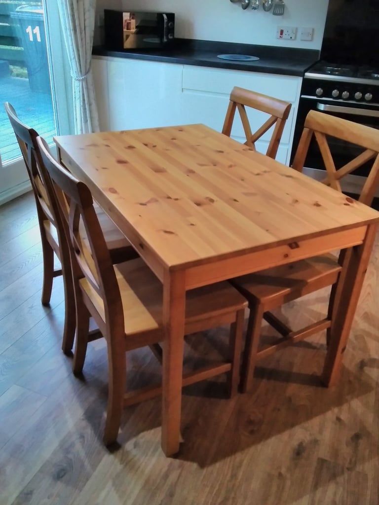 image for IKEA kitchen table and 4 chairs. 