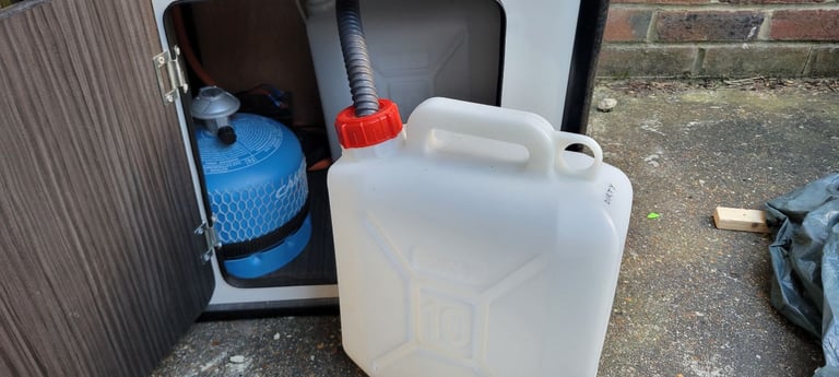 Camper van sink and gas burner hob with 2x USB and cigarette lighter style charging ports