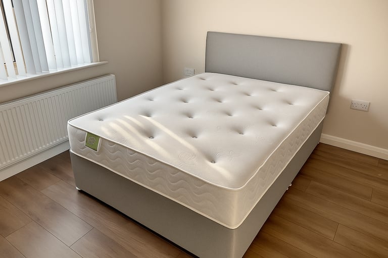 image for Luxury Divan Bed with Plush Mattress and Stylish Headboard – Relax in Total Comfort