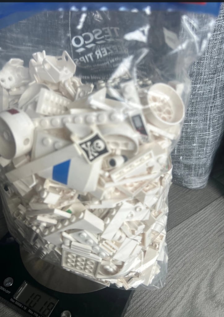 1kg bag of white Lego pieces (21)